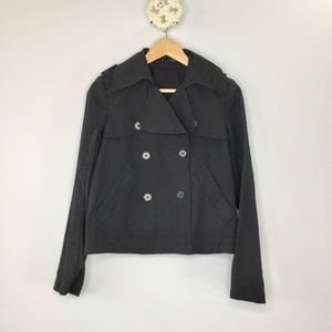 Theory Short/Cropped Double Breasted Trench Coat Swing Jacket Woman’s Small